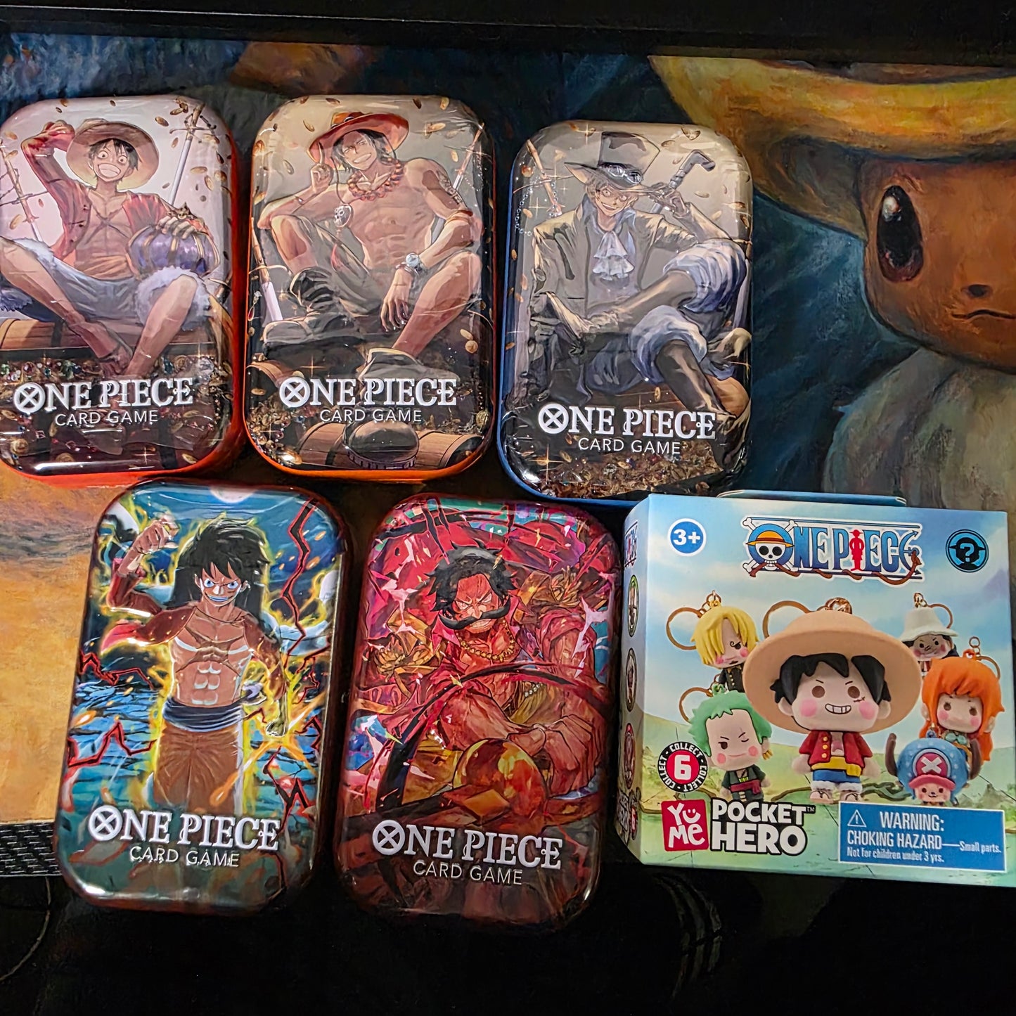 OP Tin Pack Set Vol. 1 & 2 (5 sealed TINS) & keychain